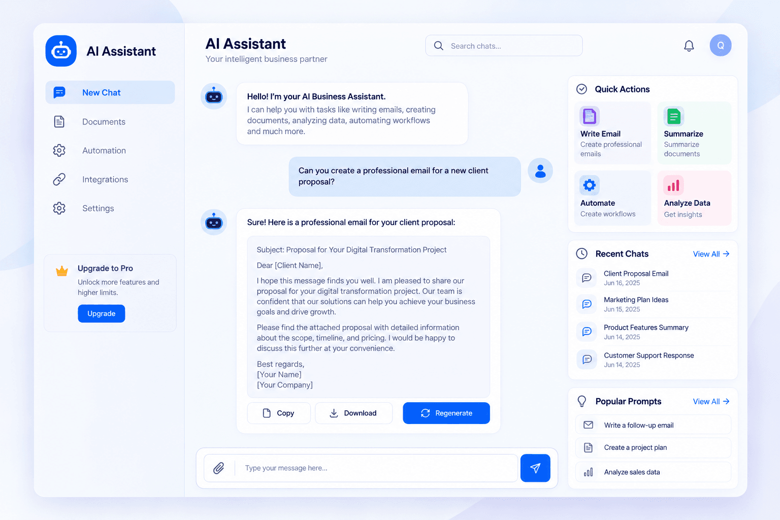 Business AI Assistant preview