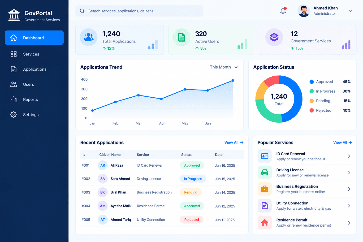 Government Service Portal preview